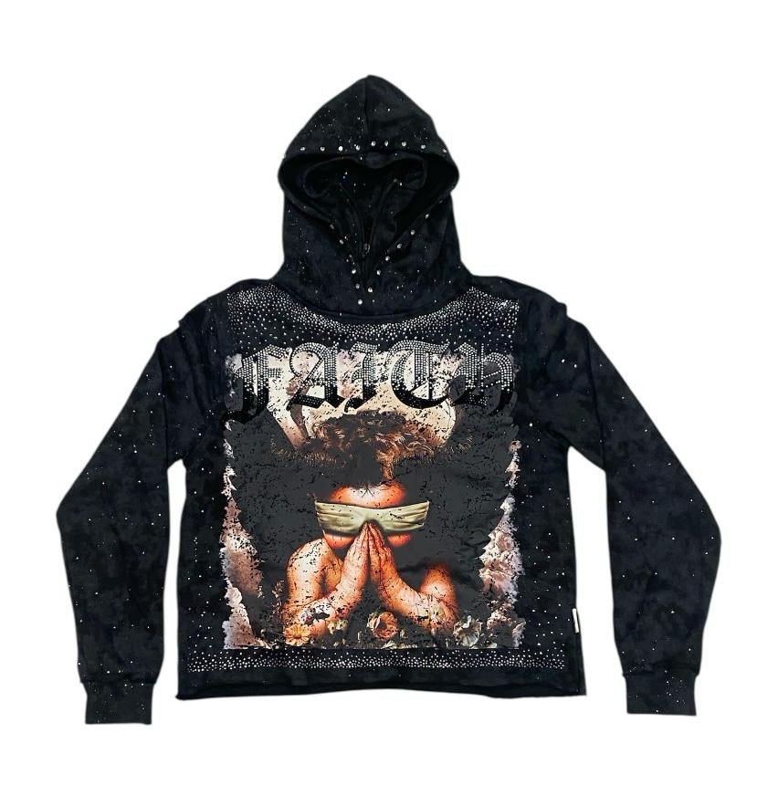 Faith hoodie Black H1387 | upstairs