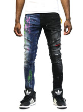 Load image into Gallery viewer, Aspen Limited Premium Washed Half and Half Skinny Denim Pants.