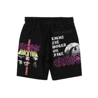 Cookies Washed Black Light Fleece Short With Print Artwork