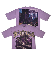 Stray wide & crop fit w/ 3/4 sleeve tshirt (ST1372-PUR)