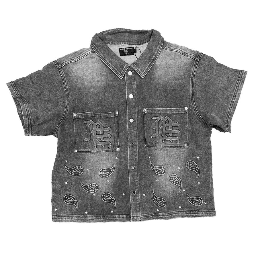 'Paisley' Denim Black Shirt