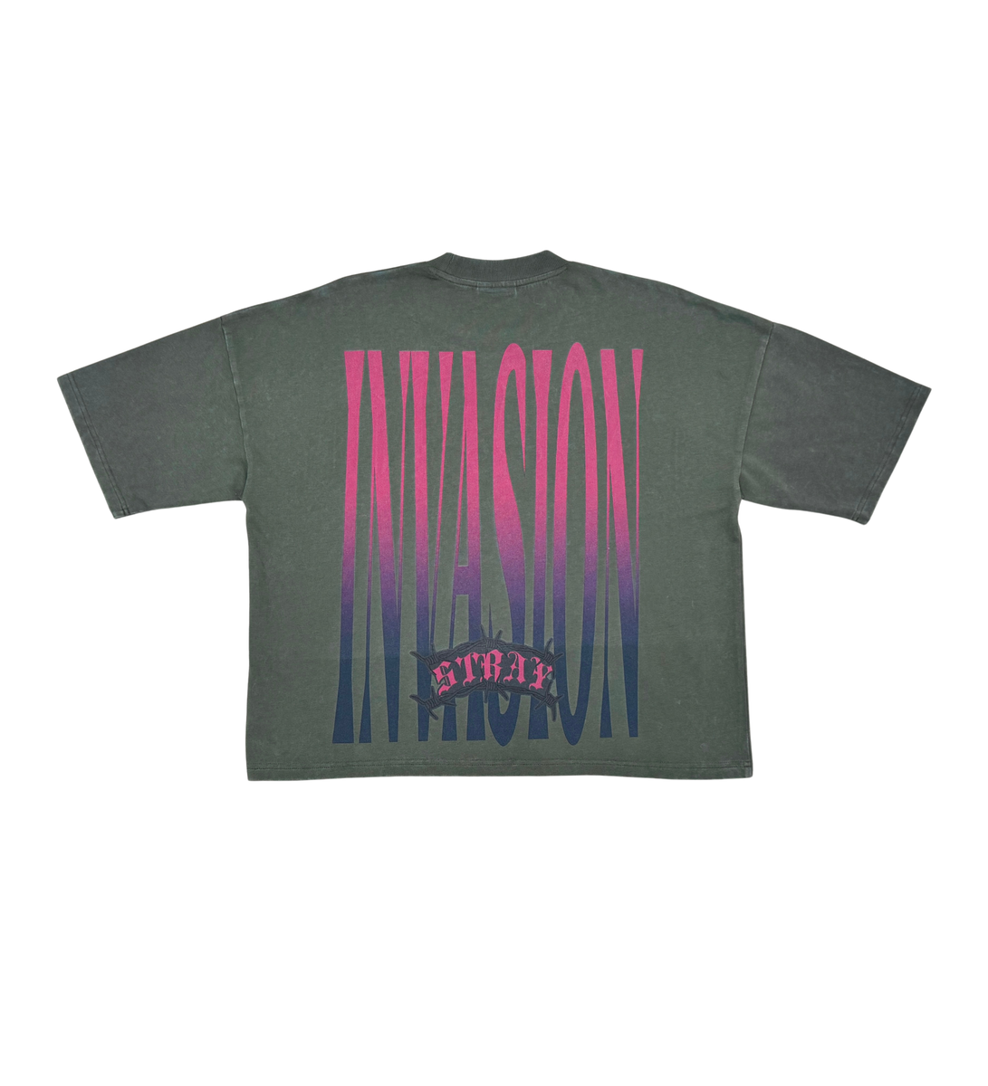 Stray wide & crop fit tshirt (ST1363-CHA)