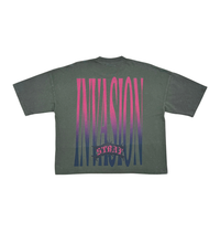 Stray wide & crop fit tshirt (ST1363-CHA)