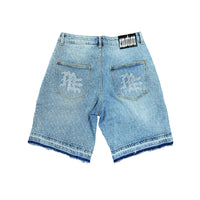 'ME' Rhinestone Blue Denim Shorts