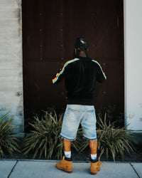 'ME' Rhinestone Blue Denim Shorts
