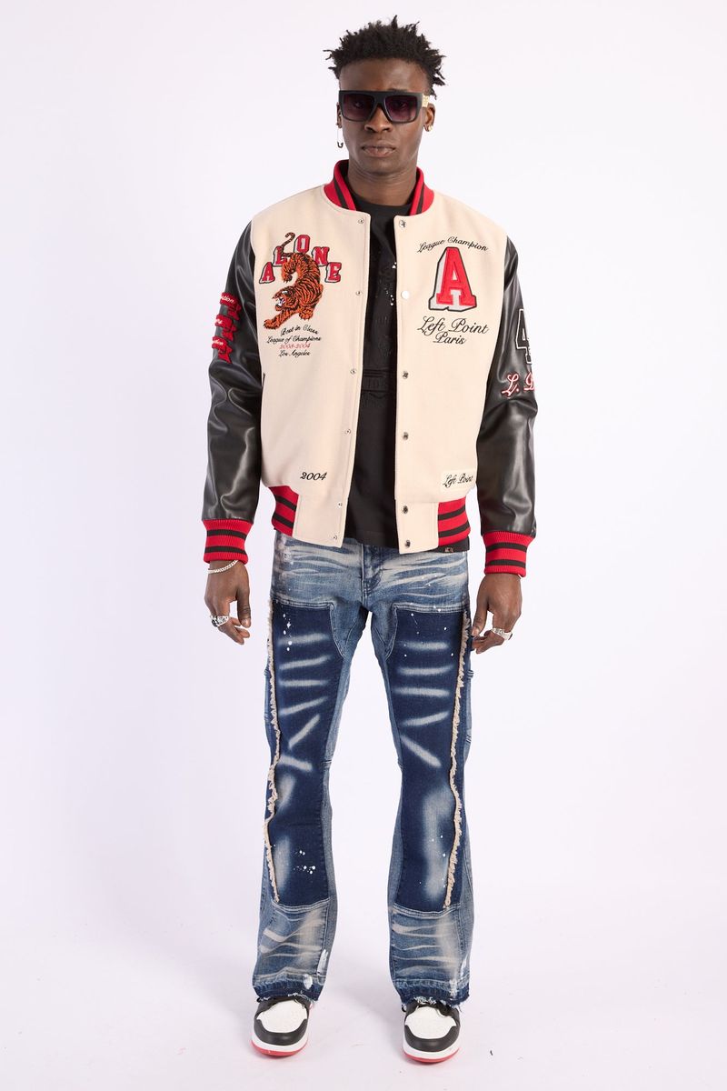 Varsity Jacket Left Point K024-197 Ecru