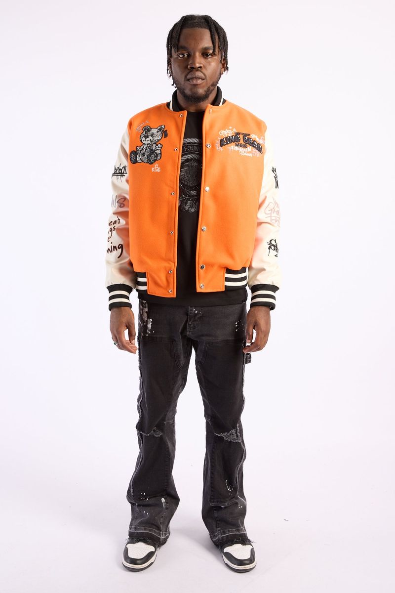 College Jackets Pamp Bear LEFT POINT KO24-198 ORANGE