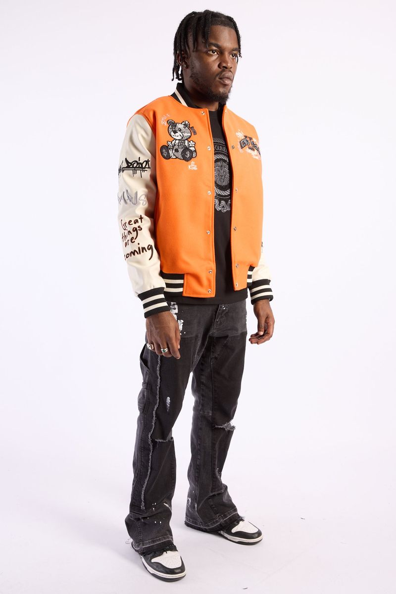 College Jackets Pamp Bear LEFT POINT KO24-198 ORANGE