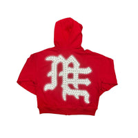 Red ‘End’ Rhinestone hoodie