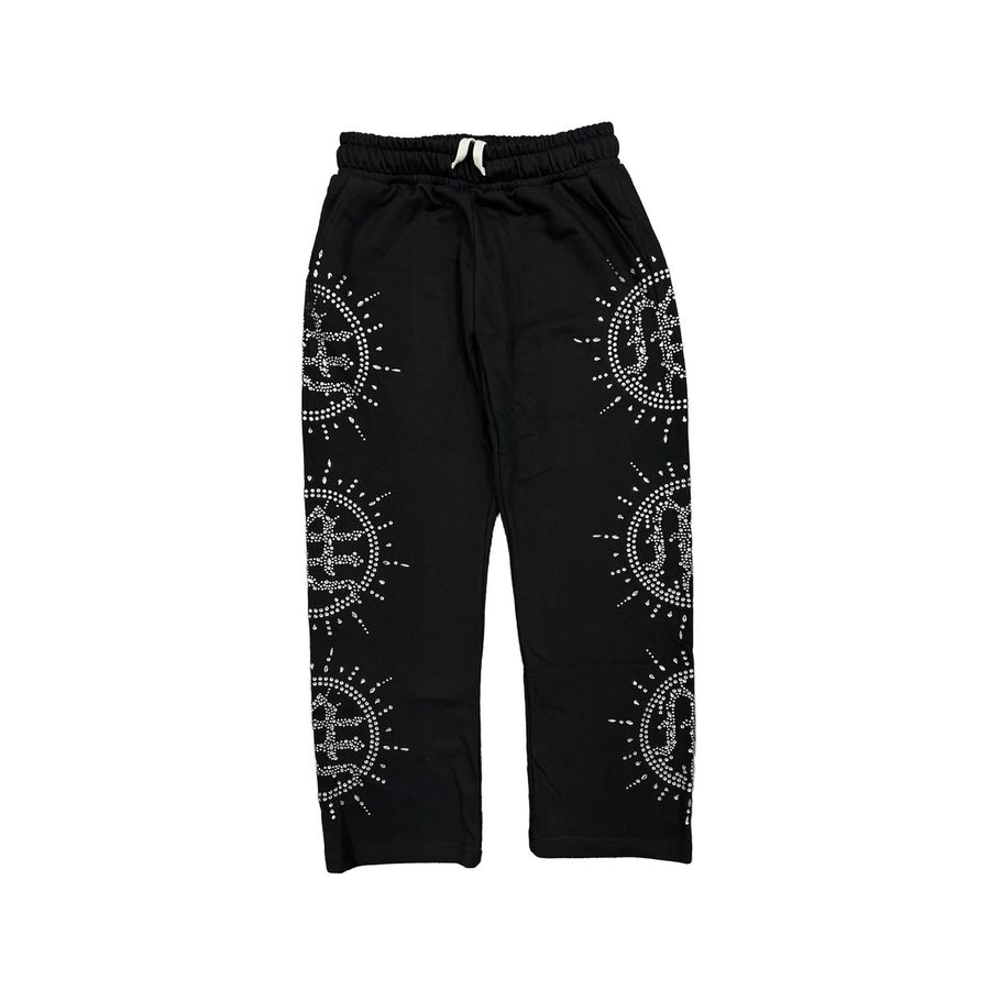 ‘Eclipse’ Black Rhinestone Sweats Pants