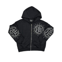 ‘Eclipse’ Black Rhinestone Hoodie