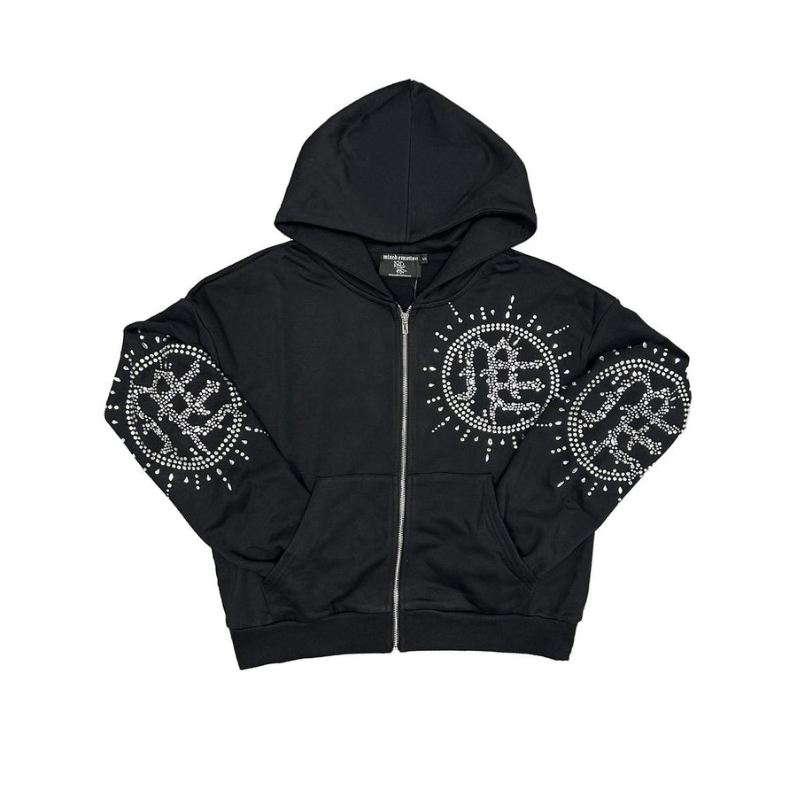 ‘Eclipse’ Black Rhinestone Hoodie