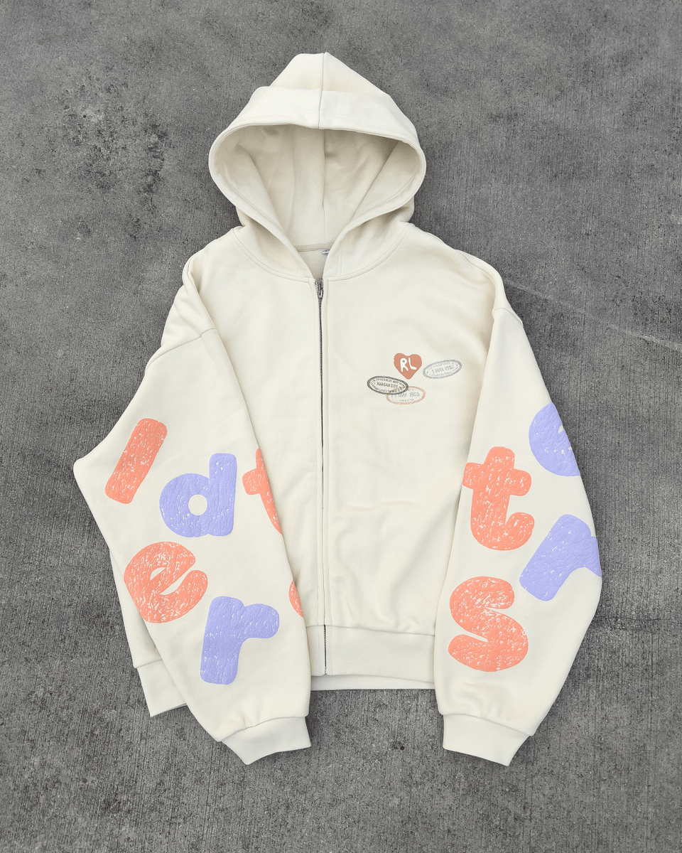 Where U Are Scattered Zip Up Cream