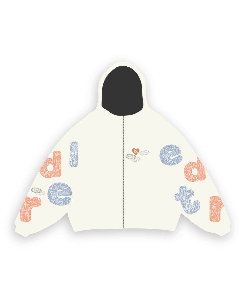 Where U Are Scattered Zip Up Cream