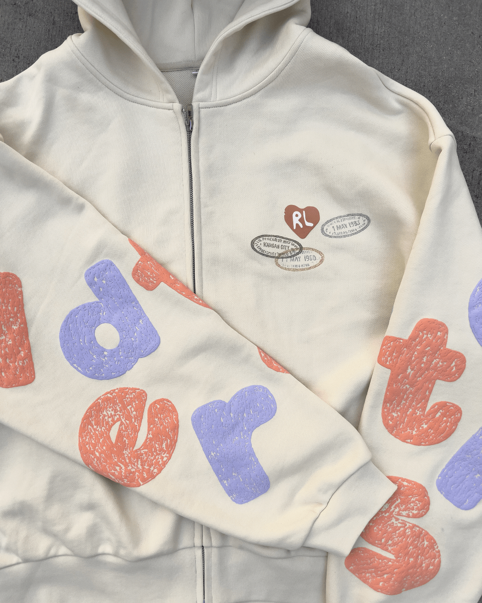 Where U Are Scattered Zip Up Cream