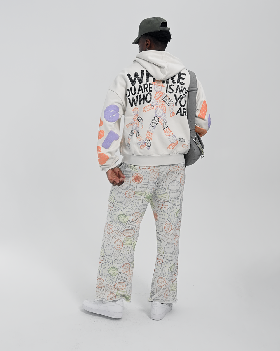 Where U Are Scattered Zip Up Cream