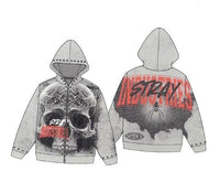 Stray industries full zip hoodie ST1607-VGY