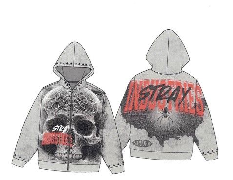 Stray industries full zip hoodie ST1607-VGY