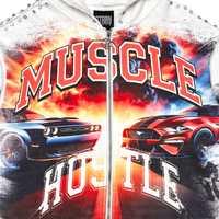Muscle hustle full zip hoodie ST1622-CRM Cream