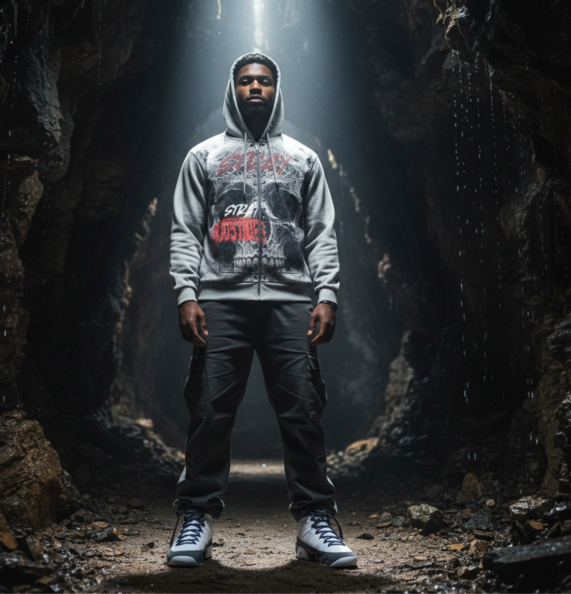Stray industries full zip hoodie ST1607-VGY