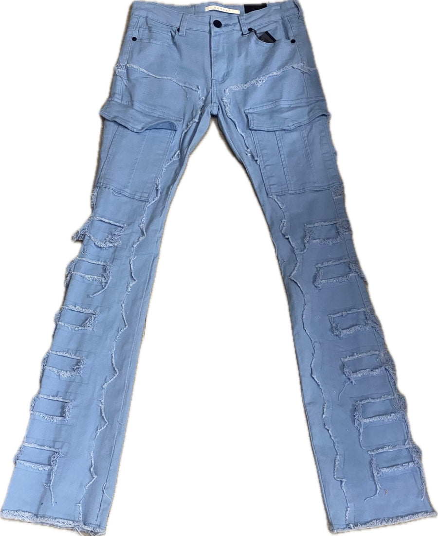 MEN’S KLOUD9 STACKED FIT BABY BLUE JEANS