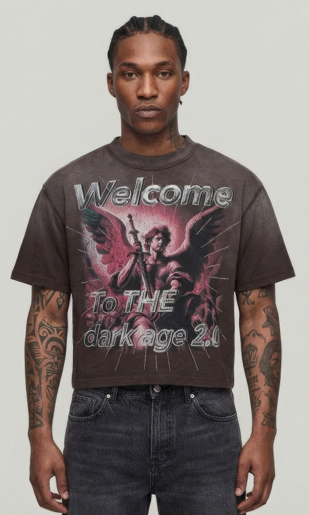 WELCOME CROPPED SHIRT RARE PEACE DK.BROWN RT5040