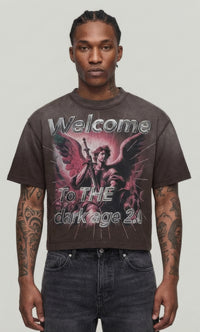 WELCOME CROPPED SHIRT RARE PEACE DK.BROWN RT5040