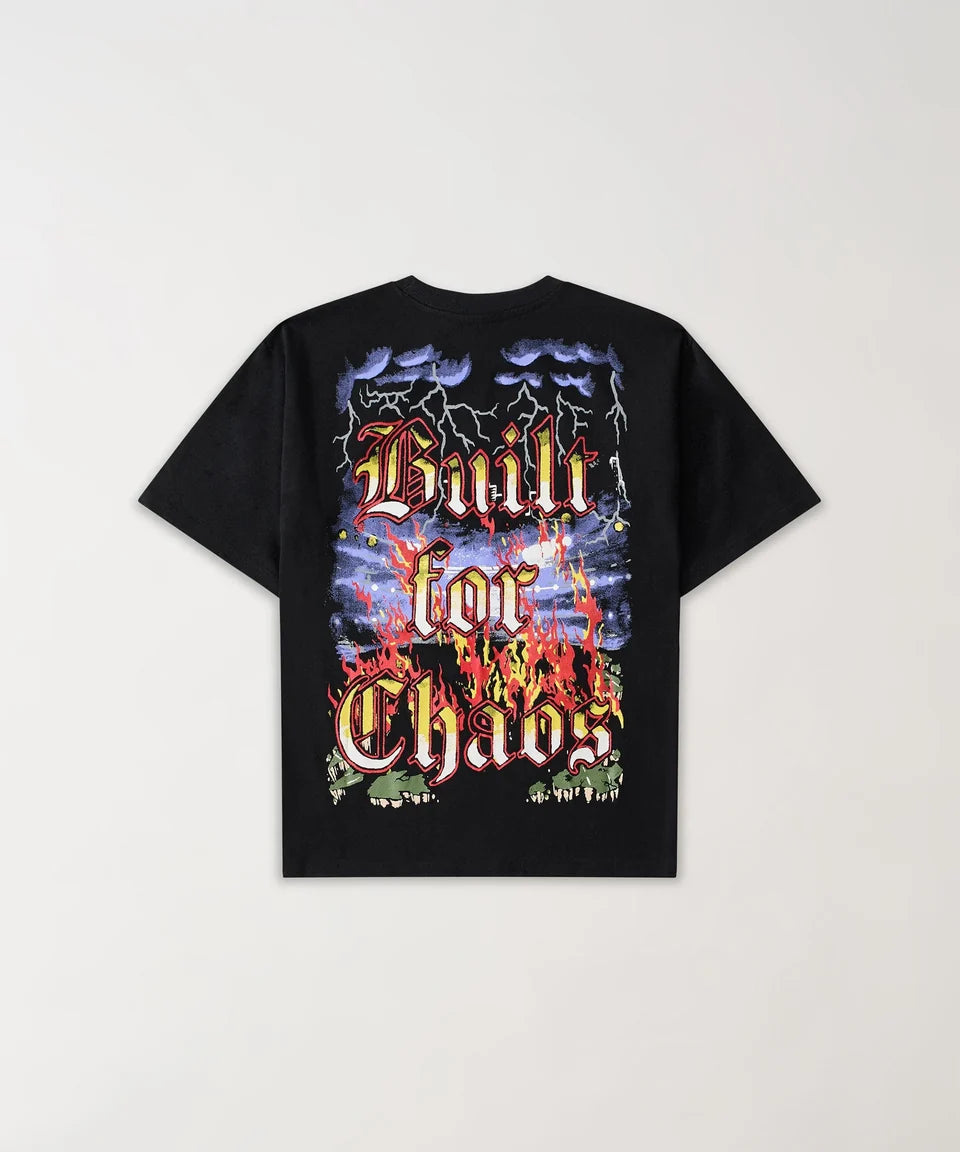 Touchdown Front And Back Print Short Sleeve Tee - Black