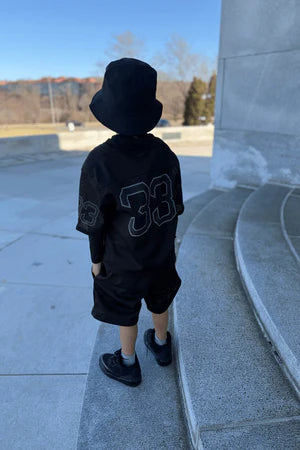 KIDS 5 BOROUGH FOOTBALL JERSEY (BLACK)