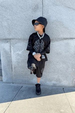 KIDS 5 BOROUGH FOOTBALL JERSEY (BLACK)