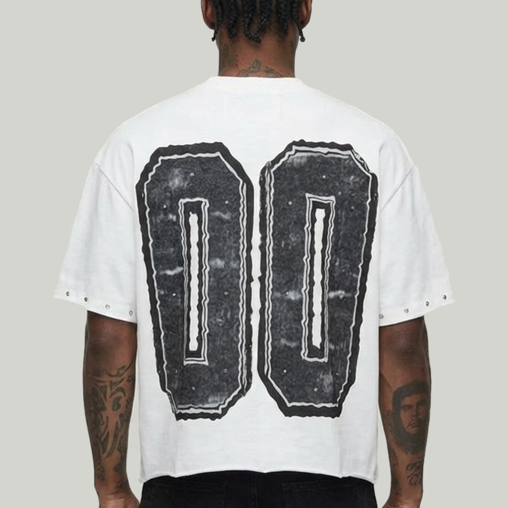 BKYS Double Zero White Cropped Shirt - Modern Streetwear T1503