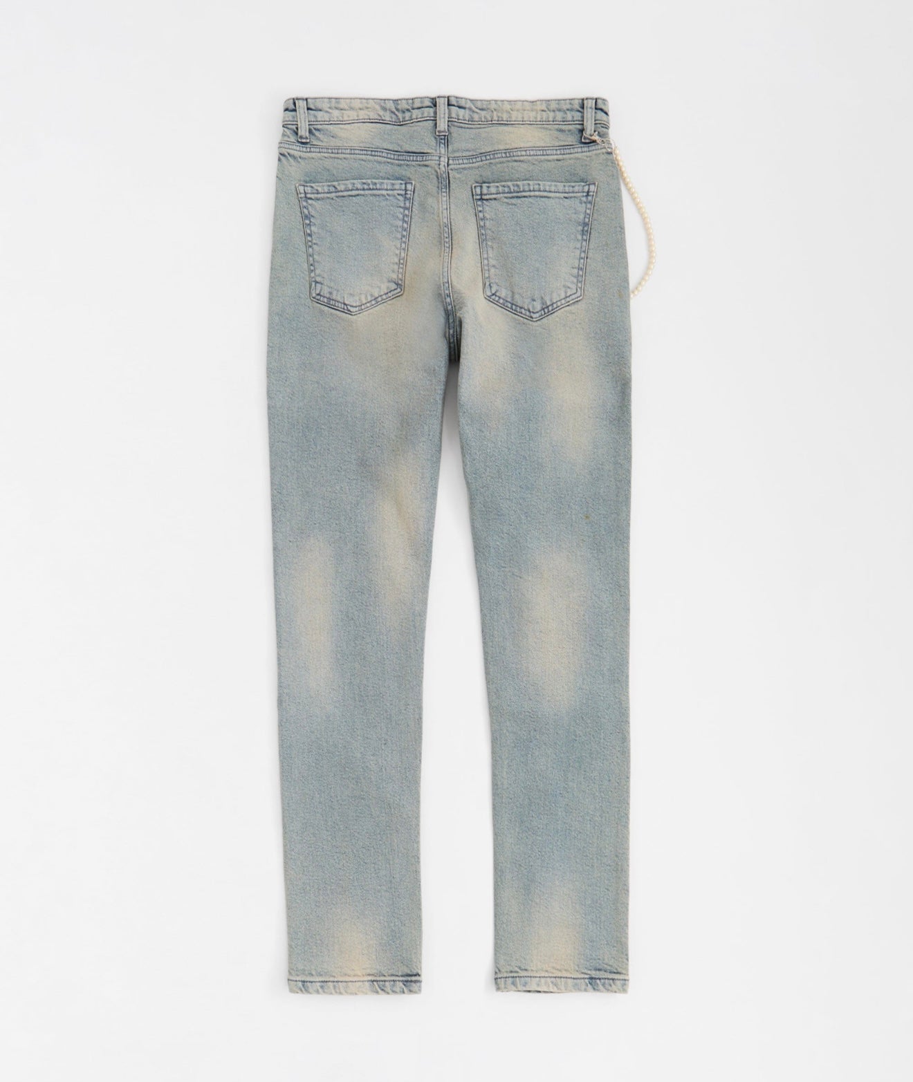 Pearls Chain Denim Jeans - Dark Blue