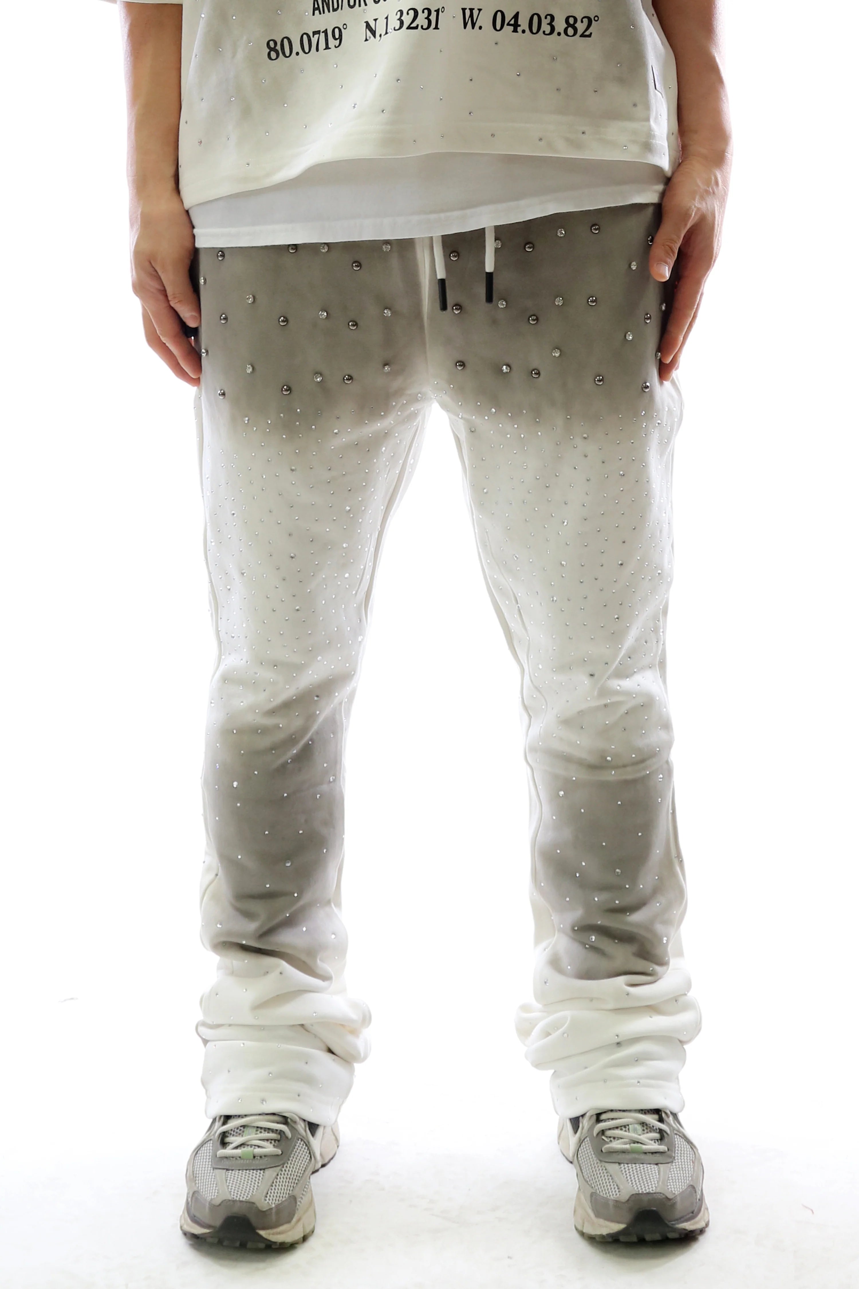GLAZE Washed French Terry Stacked Jogger Pants KMO-7200