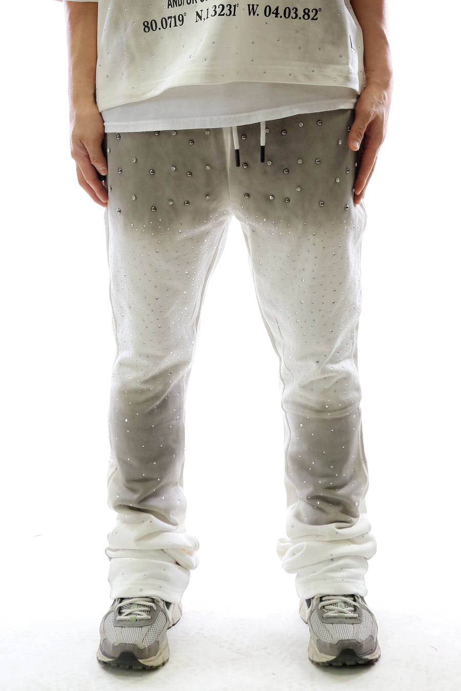 GLAZE Washed French Terry Stacked Jogger Pants KMO-7200