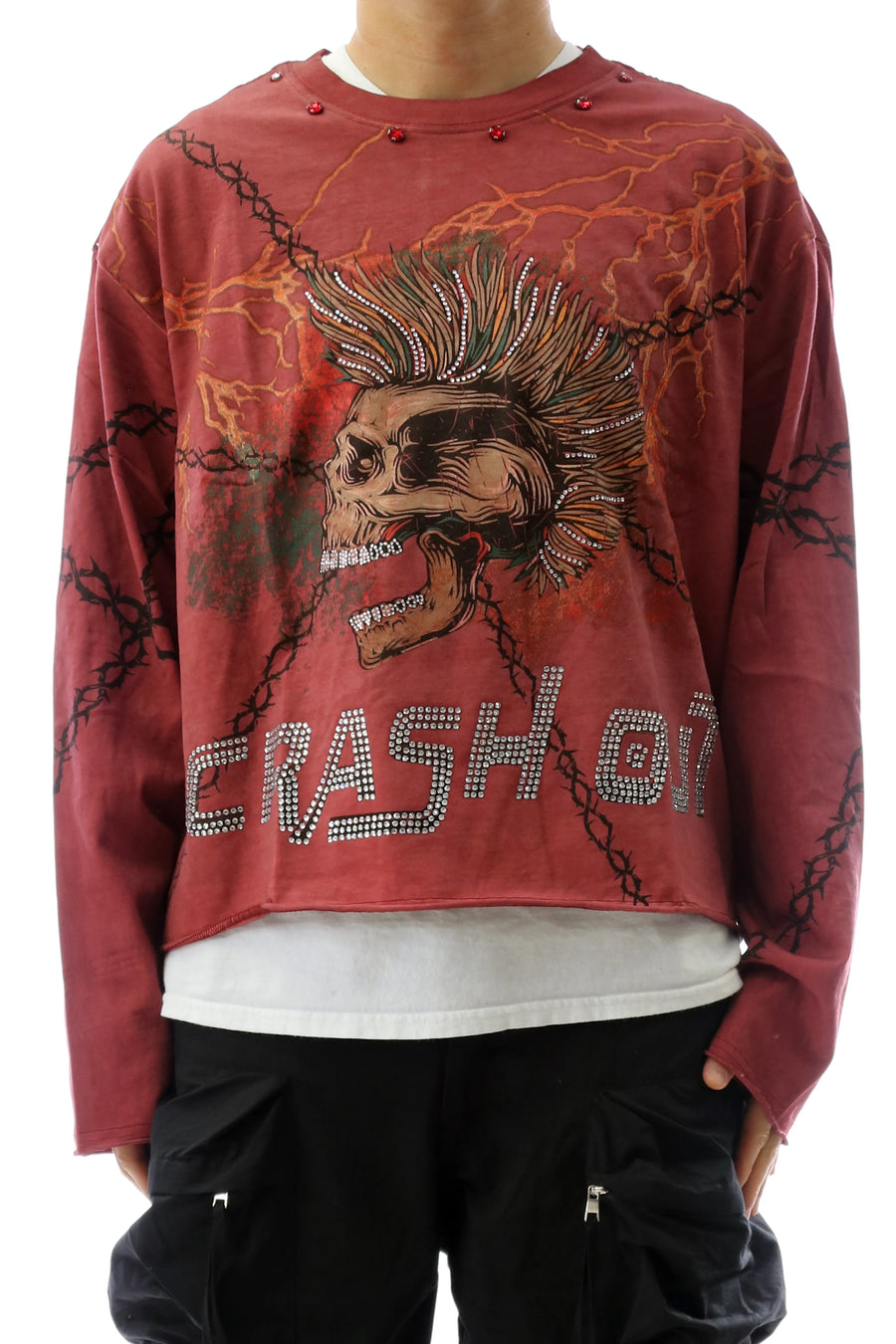 LAFONN S/N Jersey Long Sleeve Crop Top Tee