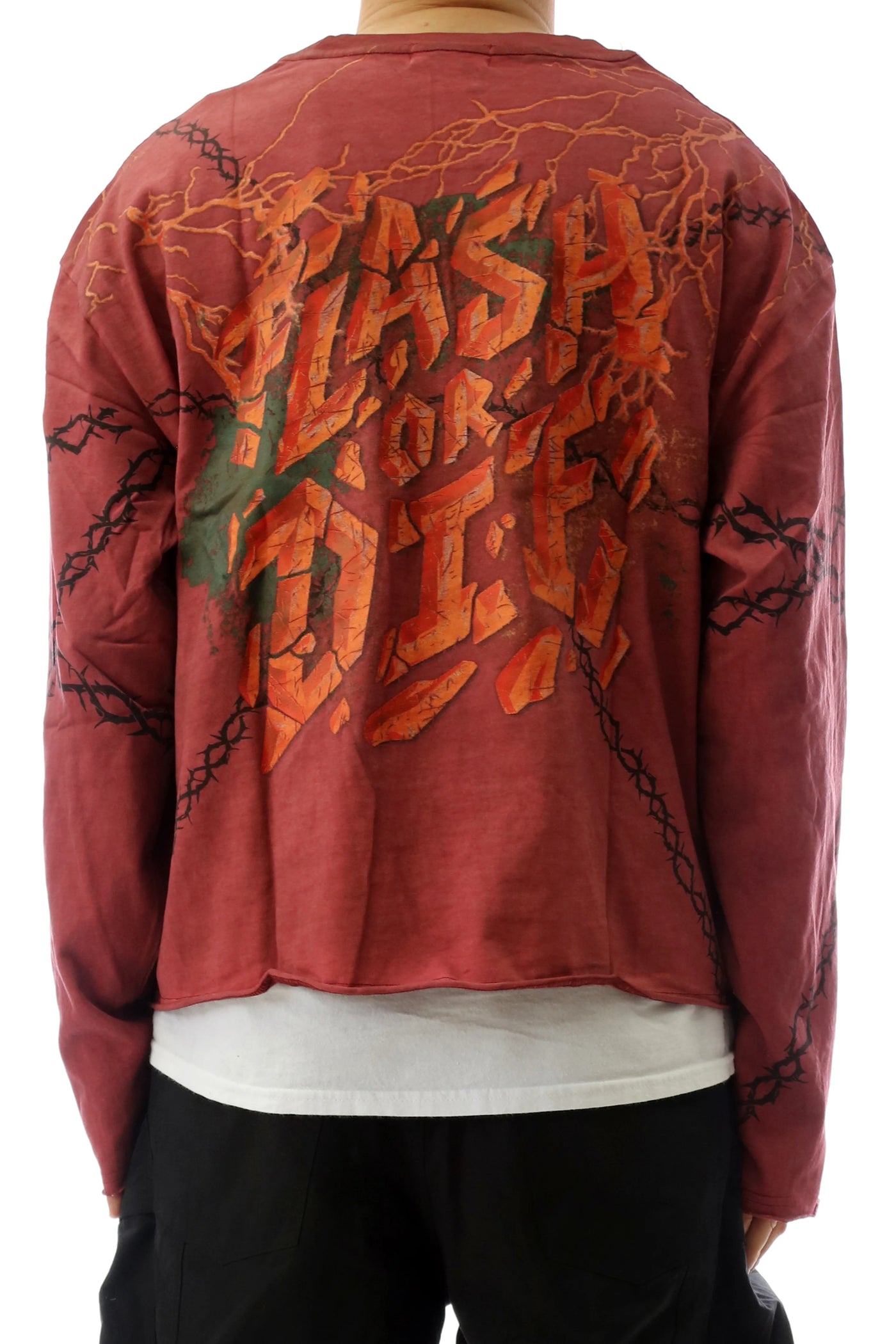 LAFONN S/N Jersey Long Sleeve Crop Top Tee