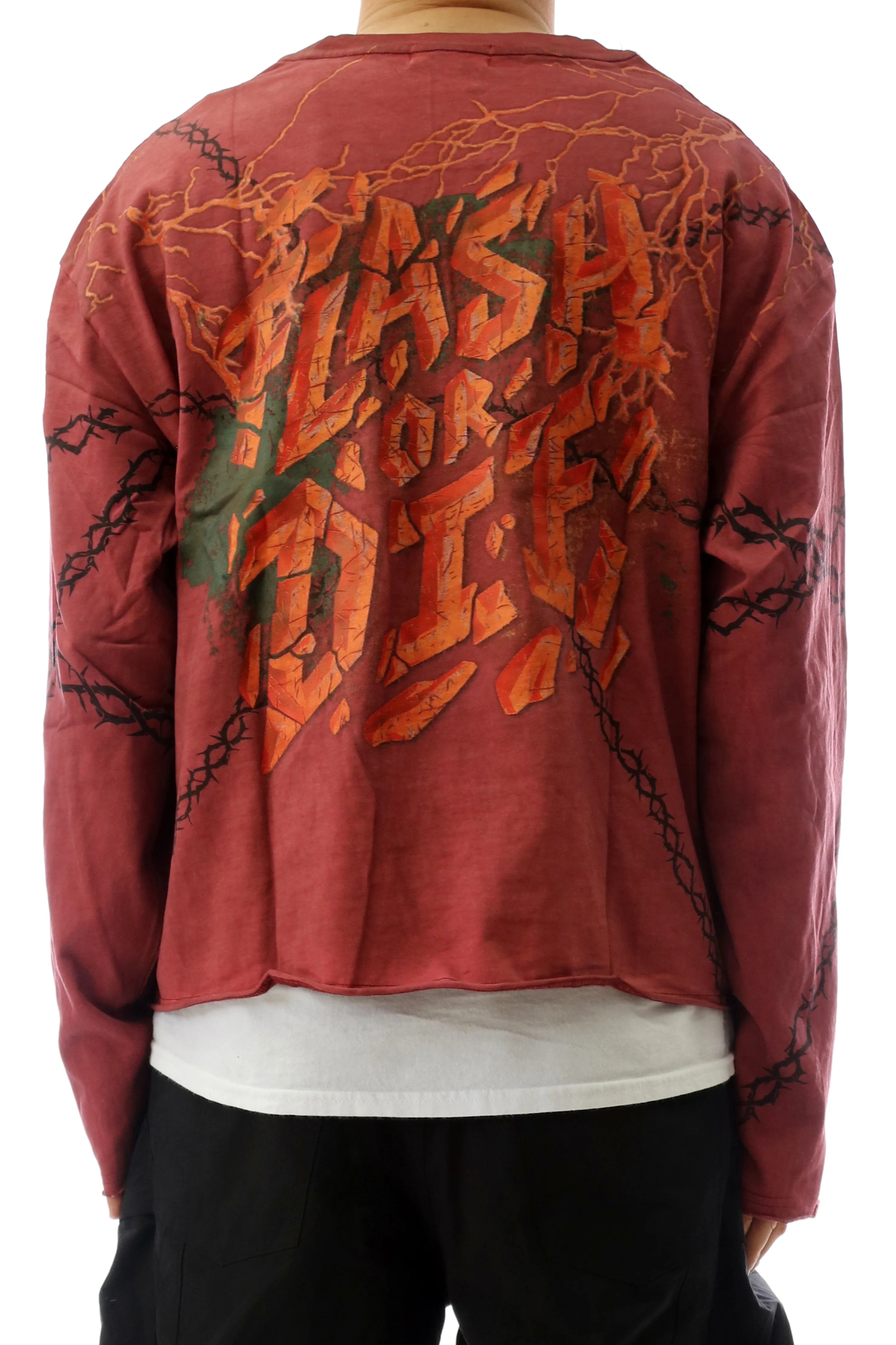 LAFONN S/N Jersey Long Sleeve Crop Top Tee