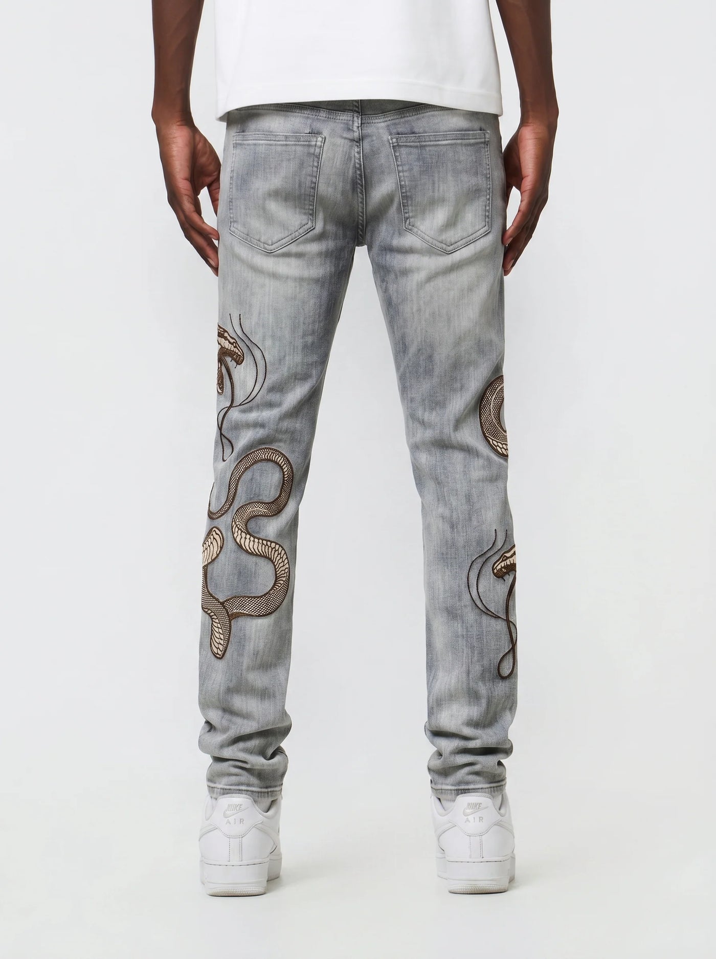 Waimea Men's Snake Venom Slim Fit Jean Antique Grey Wash M8738D