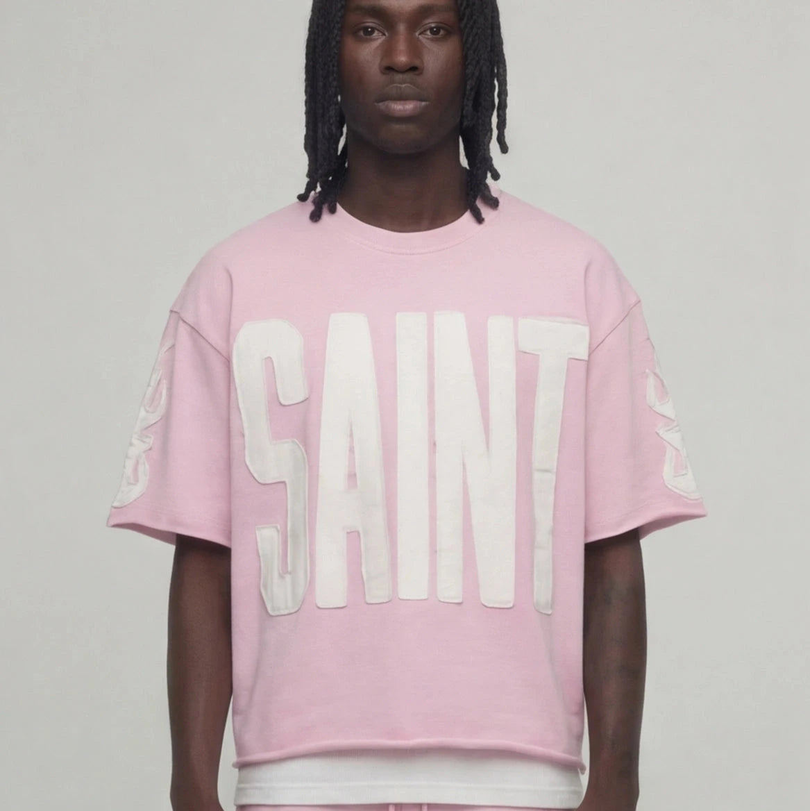 Cropped Pink Saint short sleeve shirt 511036