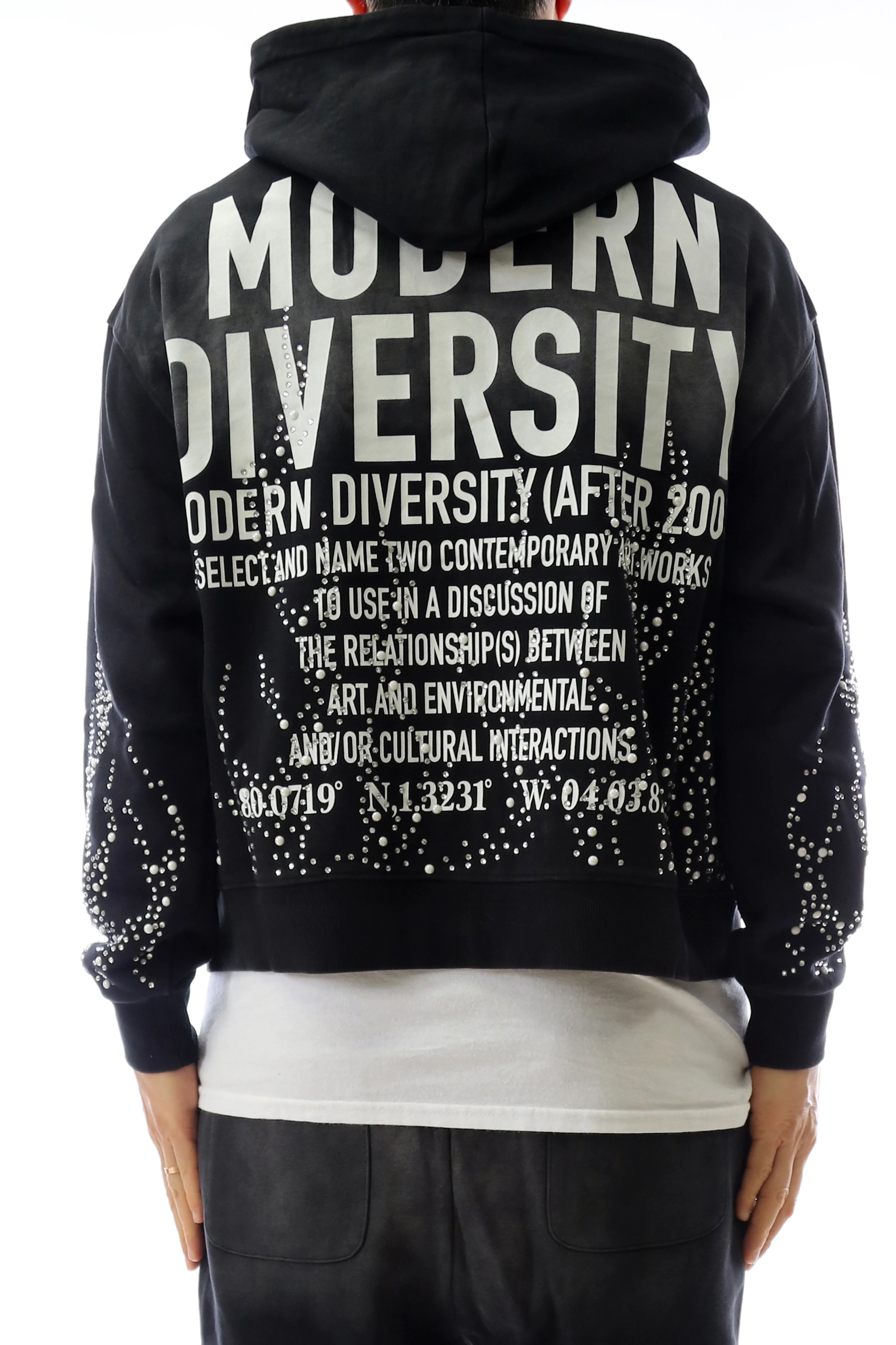 PANTHEON French Terry Long Sleeve Crop Top Full Zip Hoodie