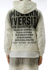 SMUDGE French Terry Long Sleeve Crop Top Full Zip Hoodie