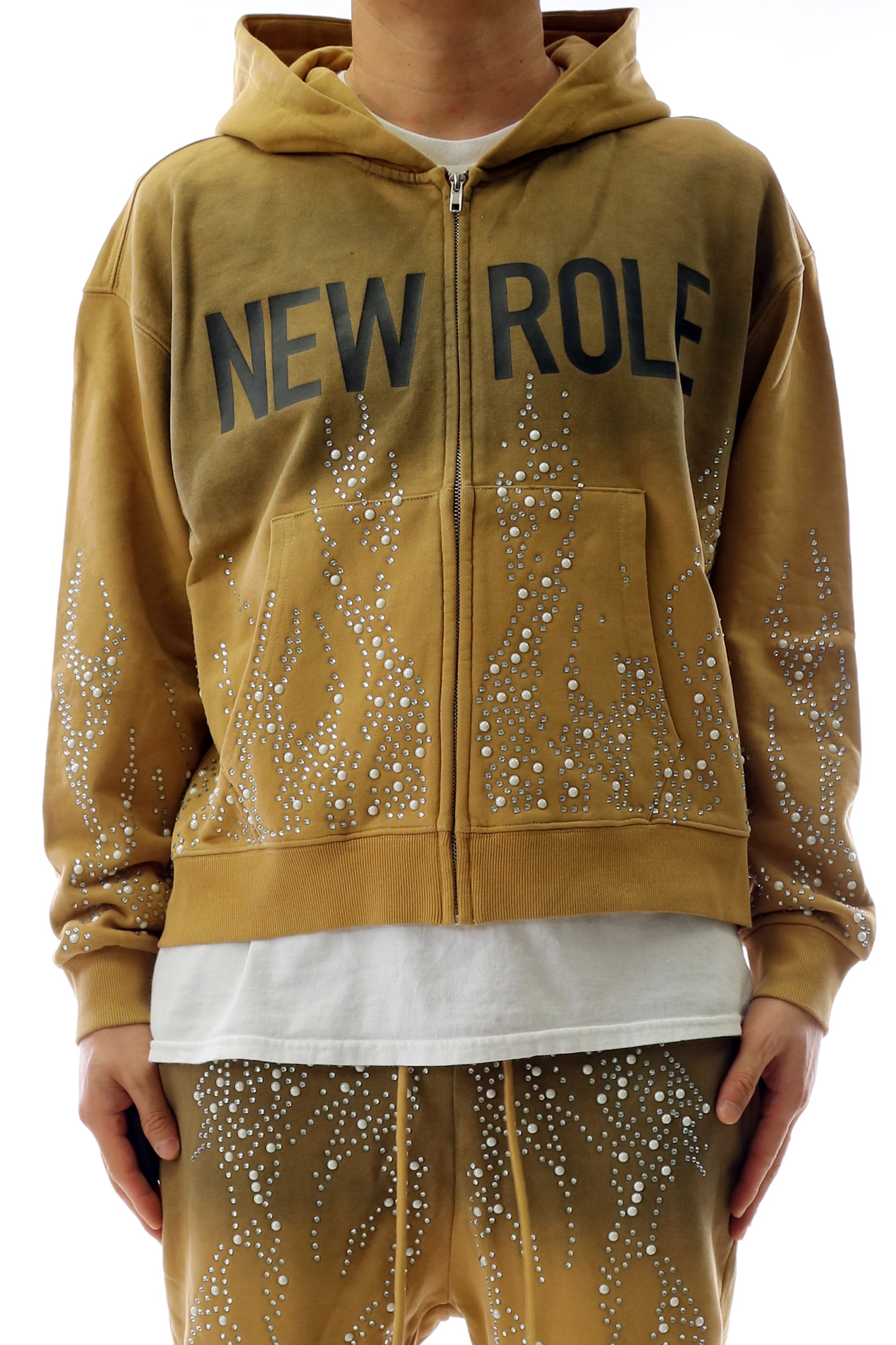 HUSK French Terry Long Sleeve Crop Top Full Zip Hoodie | upstairs