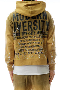 HUSK French Terry Long Sleeve Crop Top Full Zip Hoodie