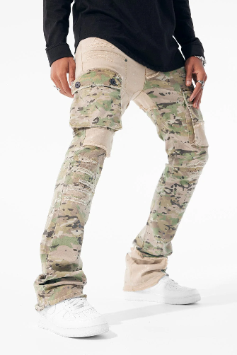 ROSS STACKED PLATOON CARGO DENIM (CAMO Jeans upstairs