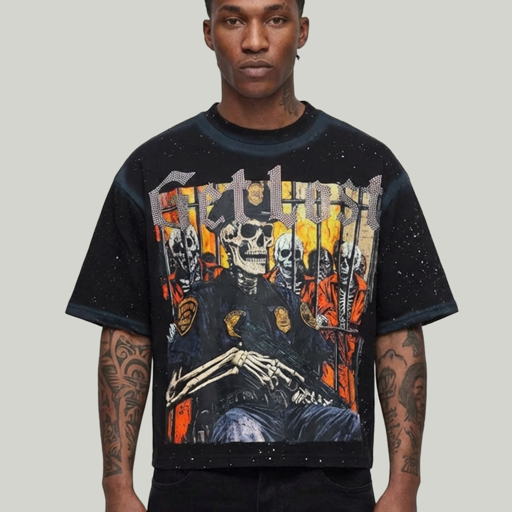 Get Lost Cropped T-Shirt Black T1391