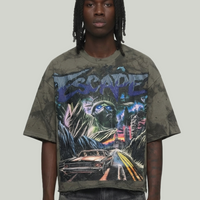 Escape Cropped T-Shirt Washed Grey T1410
