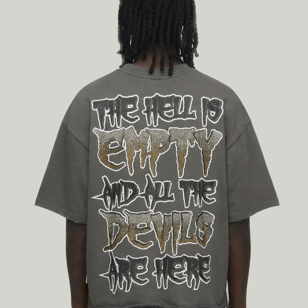 Exorcist crop shirt T1357 grey