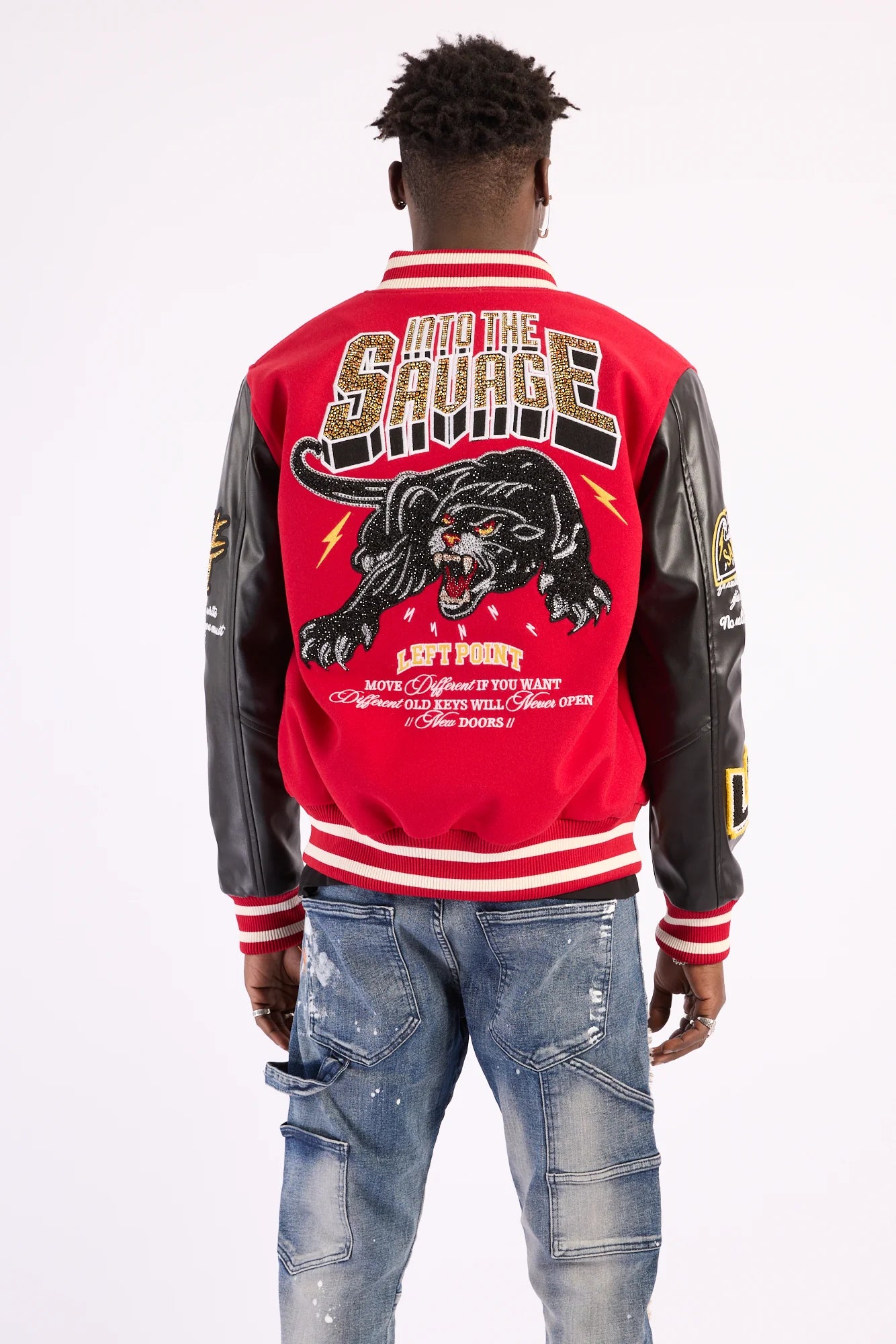 College Jackets Panther - Rhinostone KOS24-2601 Red