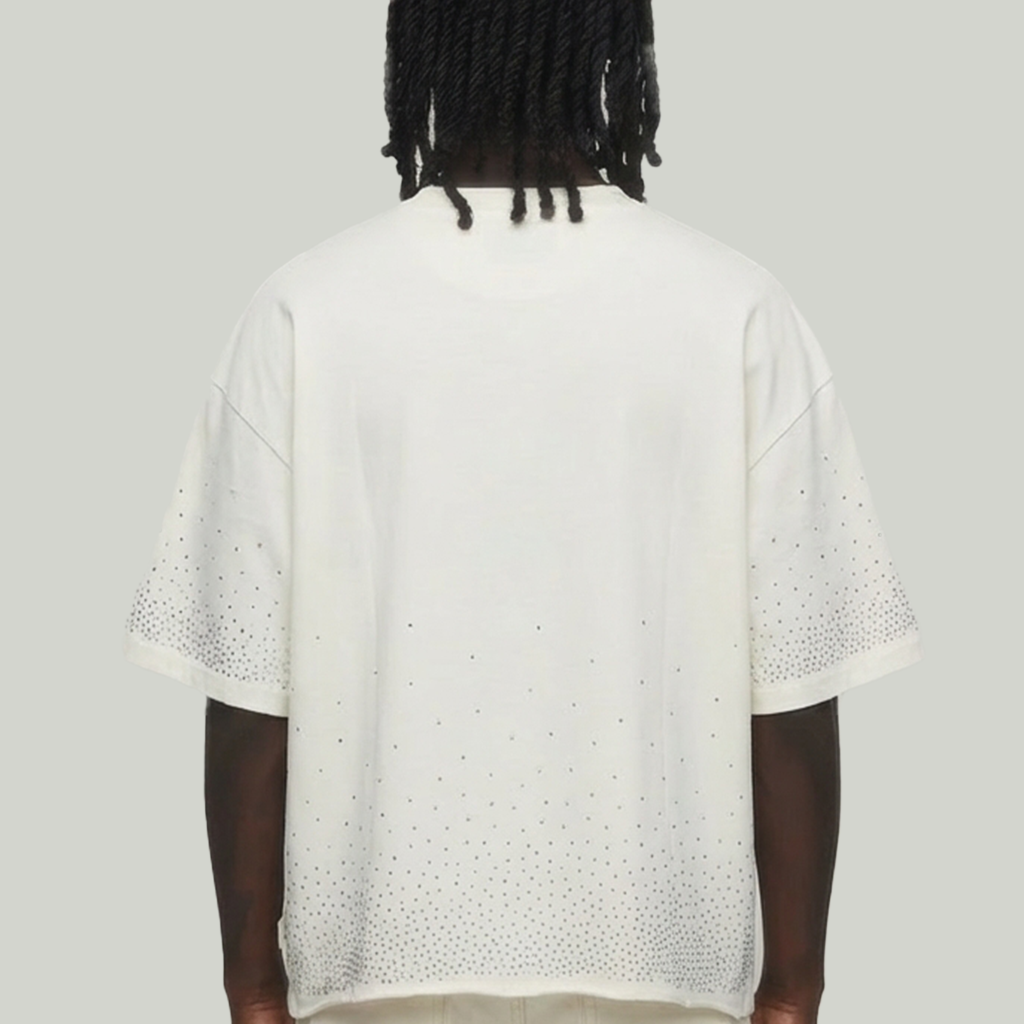 Money race cropped shirt White T1515