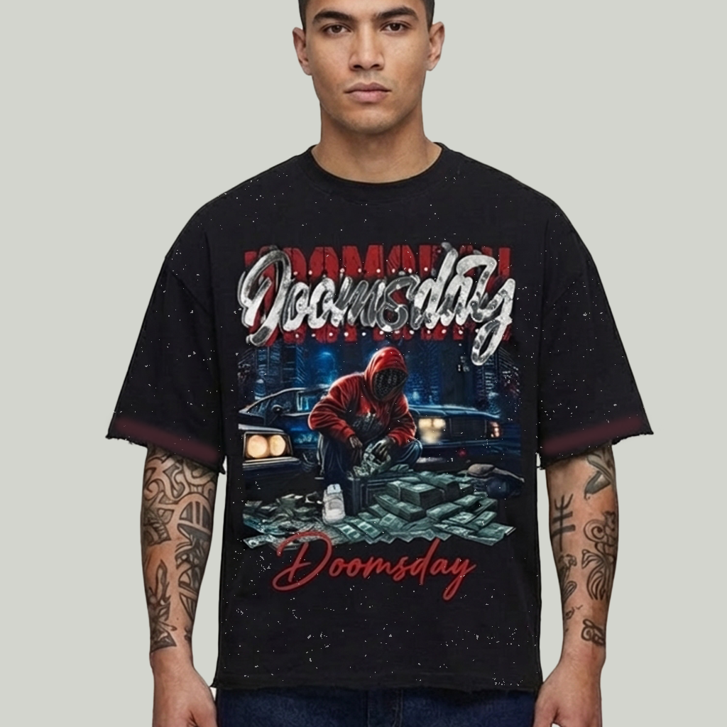 Dooms Day cropped shirt Black  T1455